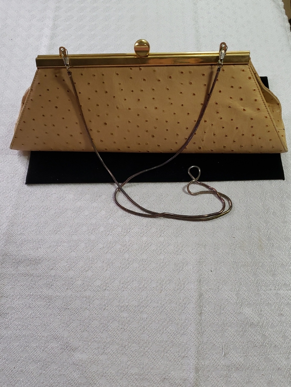 Timothy Hitsman Ostrich Embossed Leather Purse